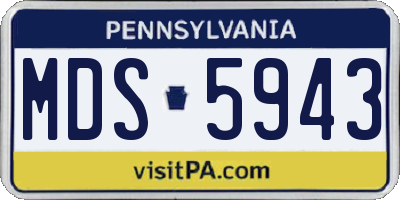 PA license plate MDS5943