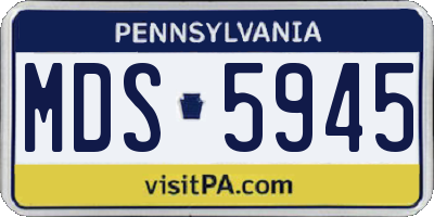 PA license plate MDS5945