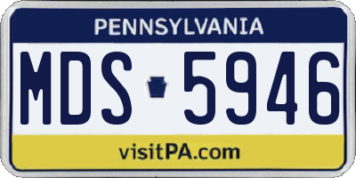 PA license plate MDS5946