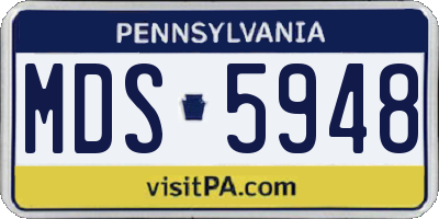 PA license plate MDS5948