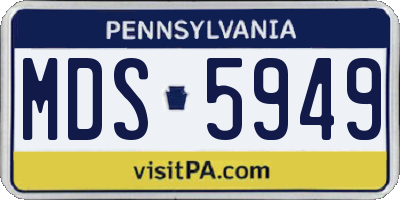 PA license plate MDS5949