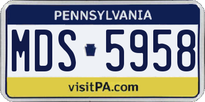 PA license plate MDS5958