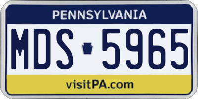 PA license plate MDS5965