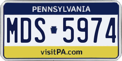 PA license plate MDS5974