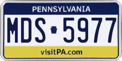 PA license plate MDS5977