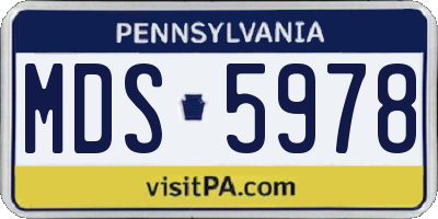 PA license plate MDS5978