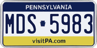 PA license plate MDS5983