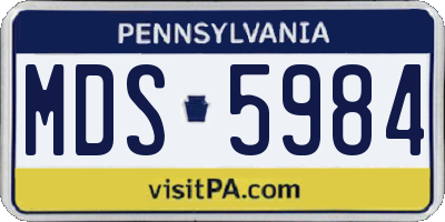 PA license plate MDS5984
