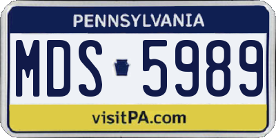 PA license plate MDS5989