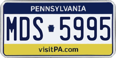 PA license plate MDS5995