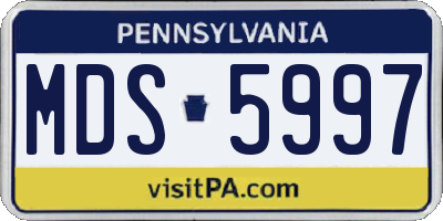 PA license plate MDS5997