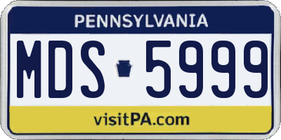 PA license plate MDS5999