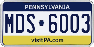 PA license plate MDS6003