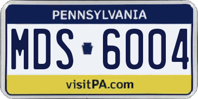 PA license plate MDS6004
