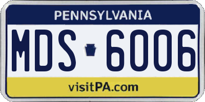 PA license plate MDS6006