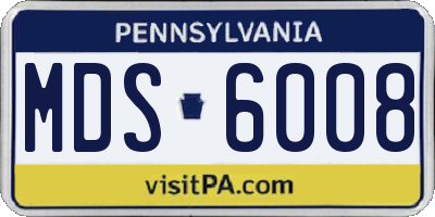 PA license plate MDS6008