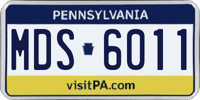 PA license plate MDS6011