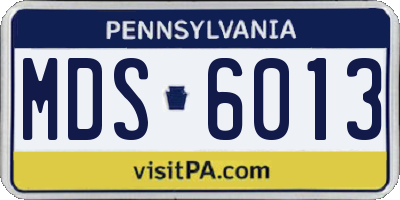 PA license plate MDS6013