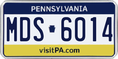 PA license plate MDS6014
