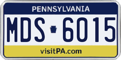 PA license plate MDS6015
