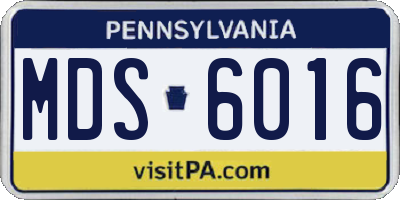PA license plate MDS6016