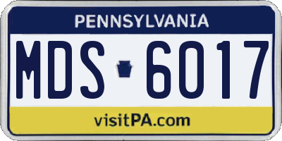 PA license plate MDS6017
