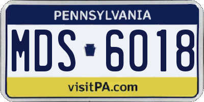 PA license plate MDS6018