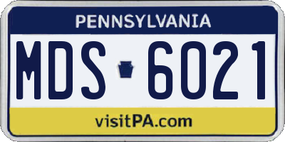 PA license plate MDS6021