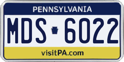PA license plate MDS6022
