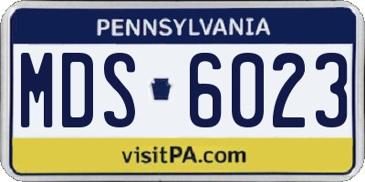 PA license plate MDS6023