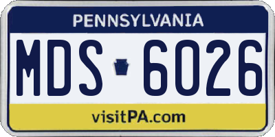 PA license plate MDS6026