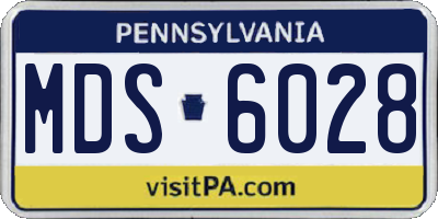 PA license plate MDS6028
