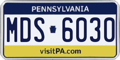 PA license plate MDS6030