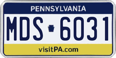 PA license plate MDS6031