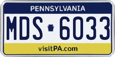 PA license plate MDS6033