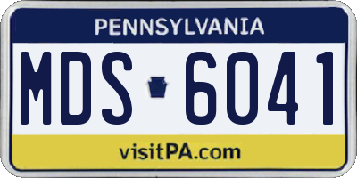 PA license plate MDS6041