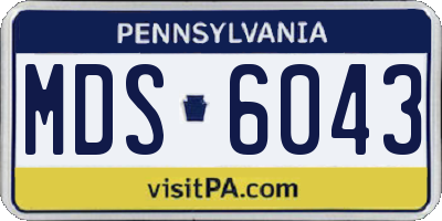 PA license plate MDS6043