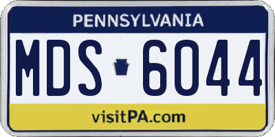 PA license plate MDS6044