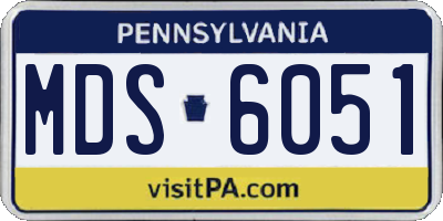 PA license plate MDS6051