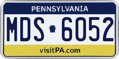 PA license plate MDS6052