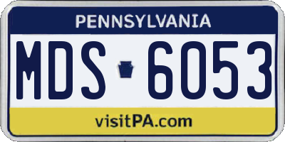 PA license plate MDS6053
