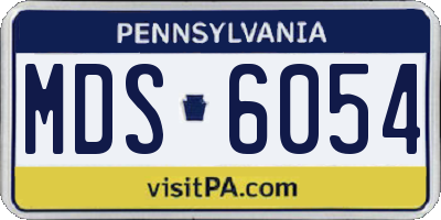 PA license plate MDS6054