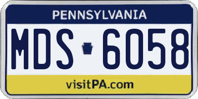 PA license plate MDS6058