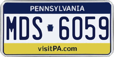 PA license plate MDS6059
