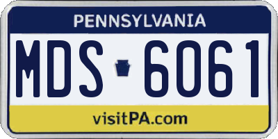 PA license plate MDS6061