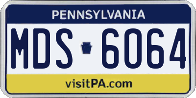 PA license plate MDS6064