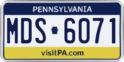 PA license plate MDS6071