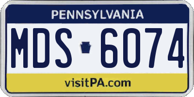 PA license plate MDS6074