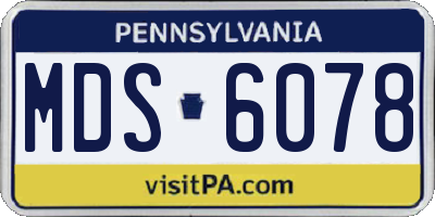 PA license plate MDS6078