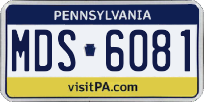 PA license plate MDS6081